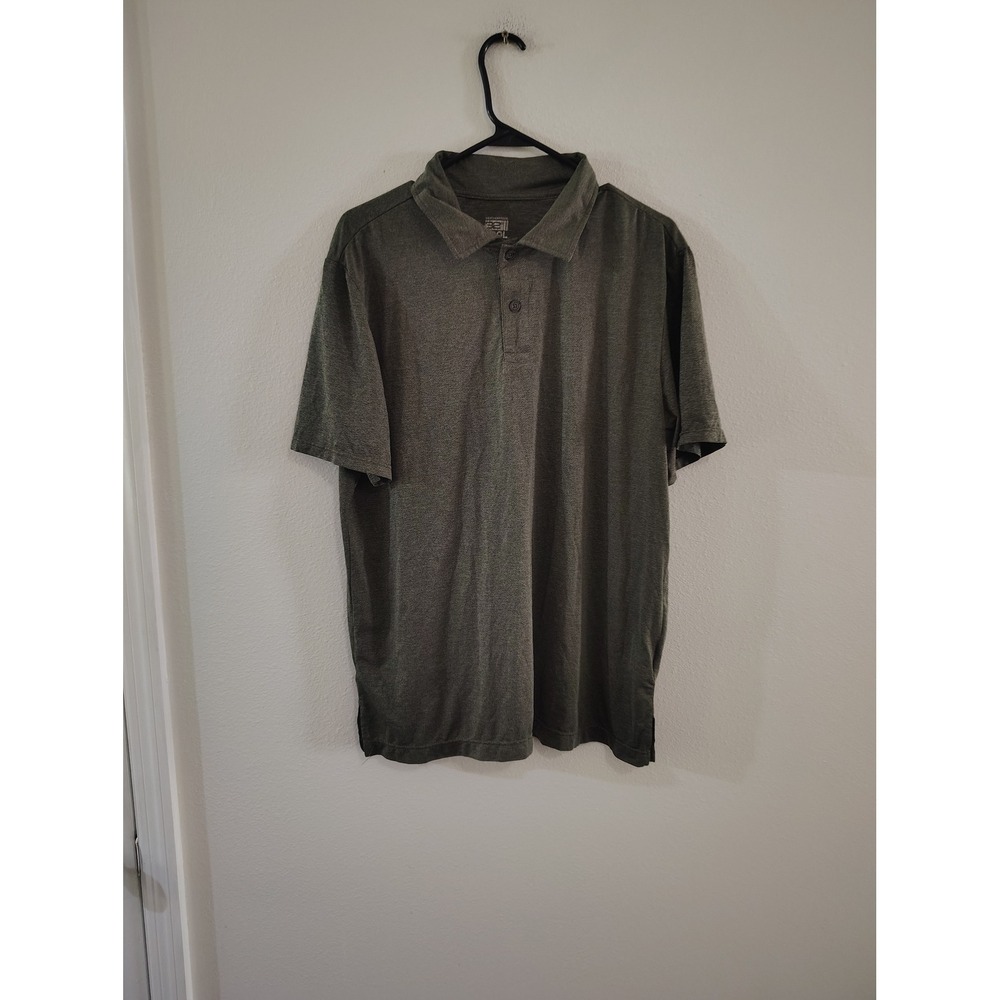 Weatherproof 32 Degrees Cool Mens Polo Shirt Olive Green Heather Size Large